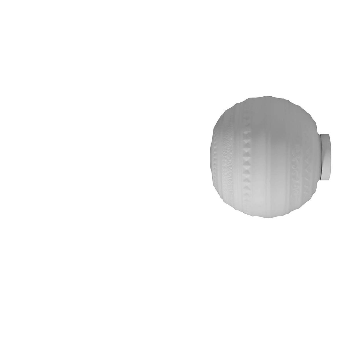 Karman Braille wall lamp diam. 25 cm. white frosted glass