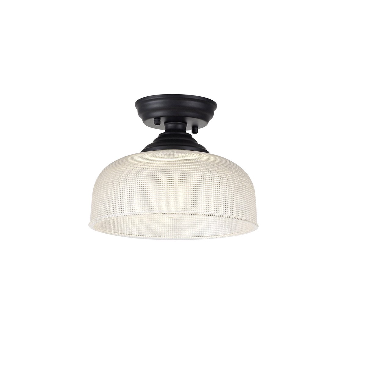 NLK16119 Tabion 1 Light Flush Ceiling Light Matt Black Clear
