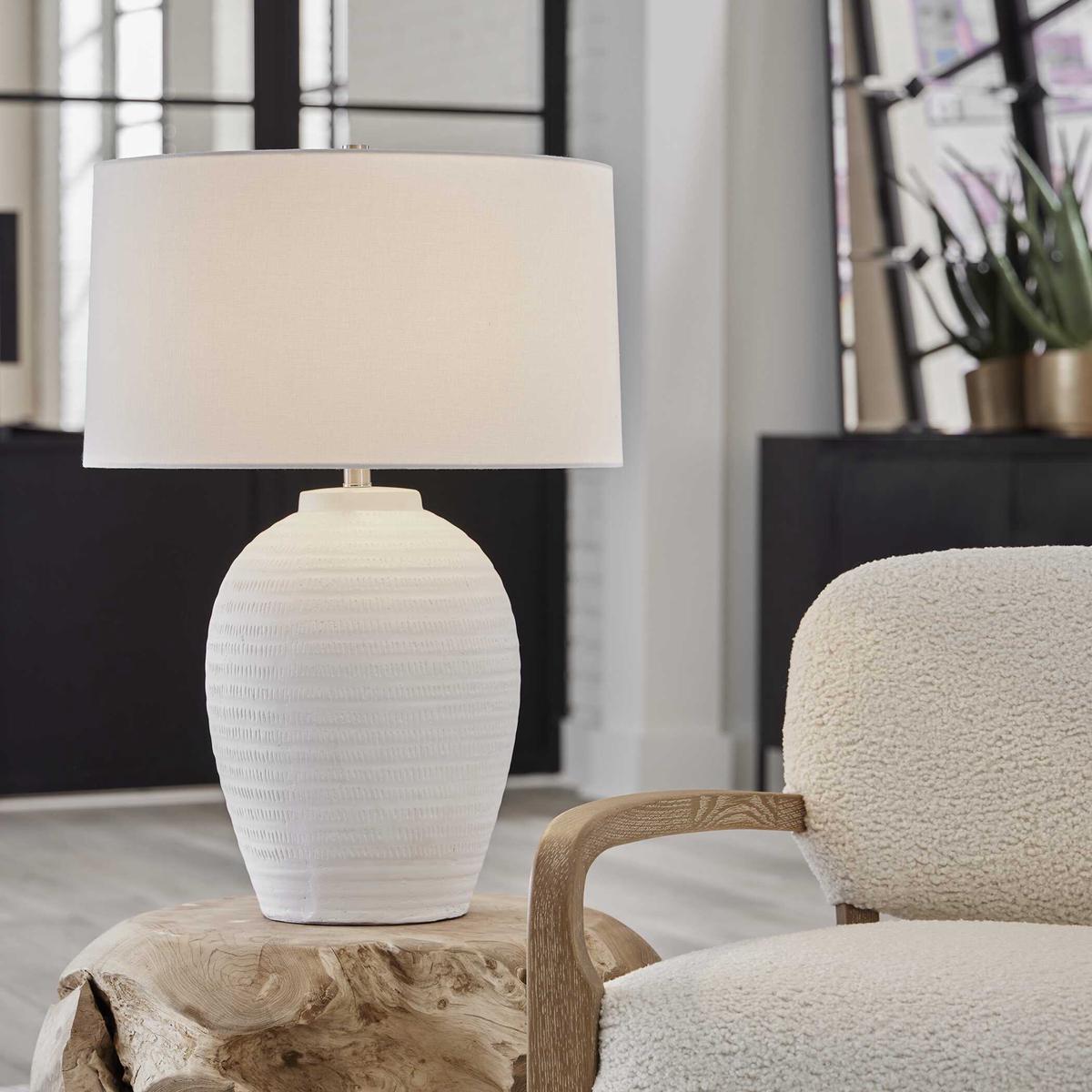 Uttermost Reyna Chalk White Table Lamp