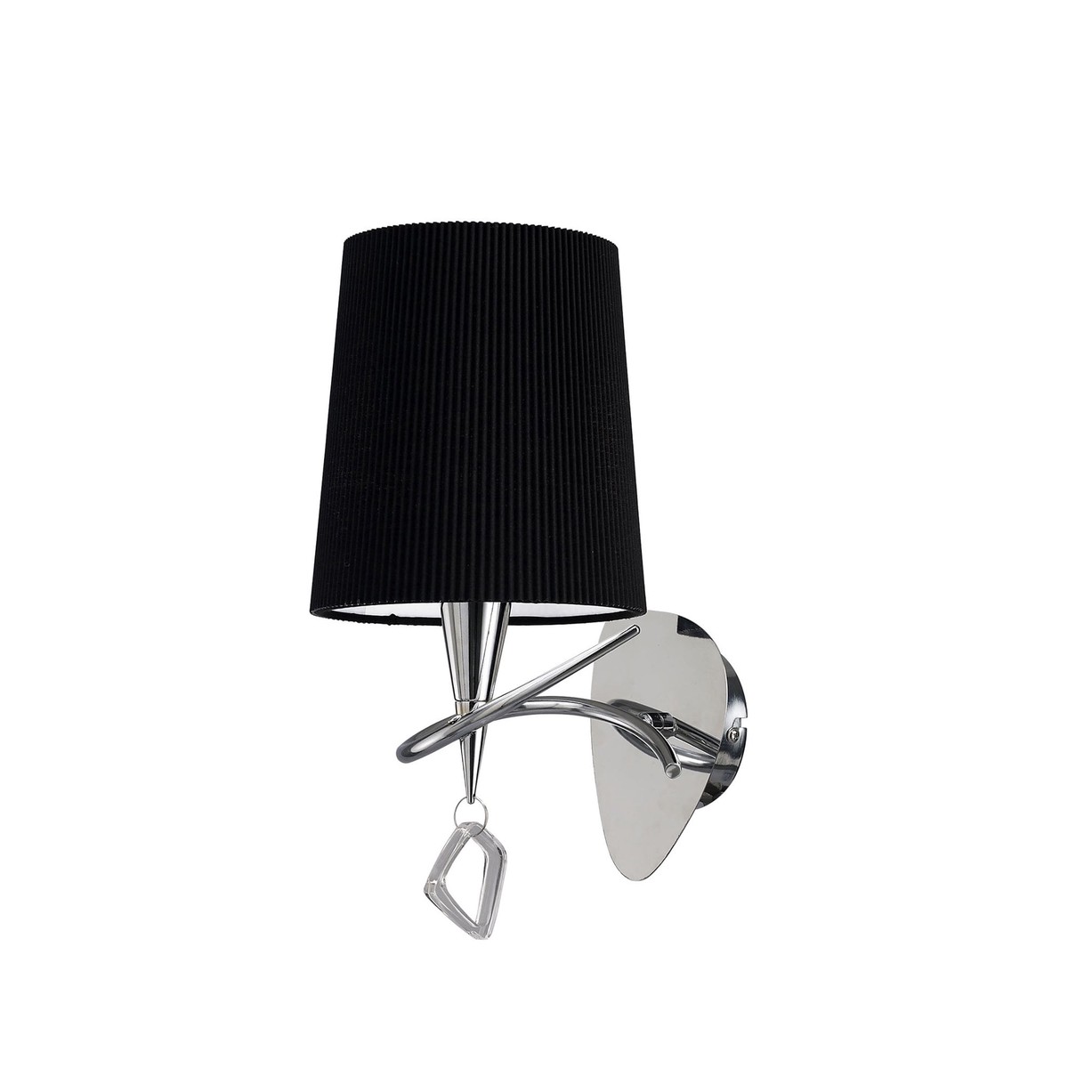 M1647/S/BS Mara Wall Lamp Switched 1 Light E14 Polished Chrome Black Shade