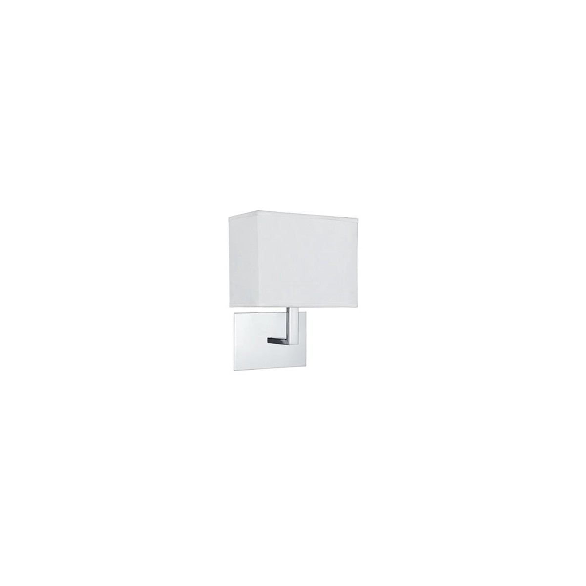 5519CC Wall Light Chrome - White Rectangle Shade