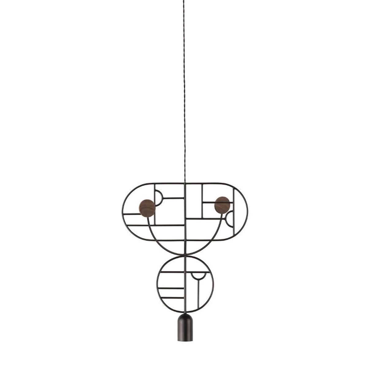 Nomon Wooden Dots pendant lamp graphite structure 2 elements
