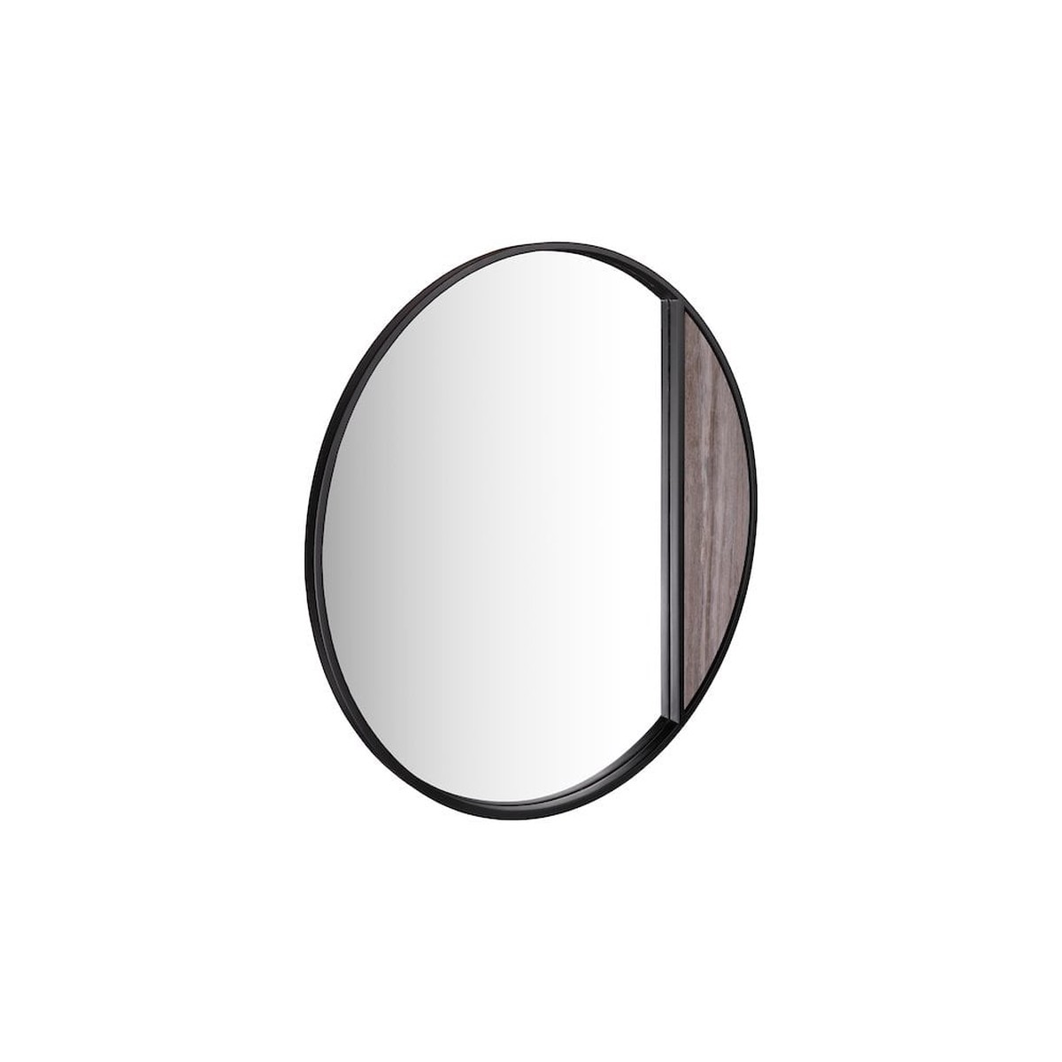 002RAS003 Rasmus Mirror Brown Stone Veneer and Matt Black 80cm