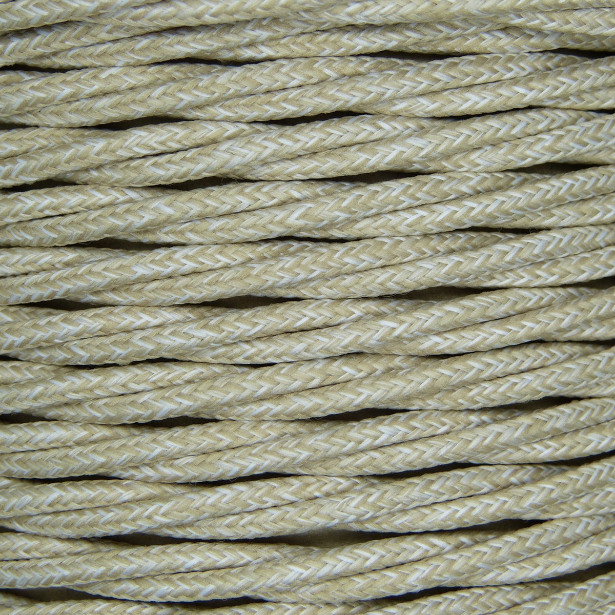 01024 - 3 Core 0.75mm Twisted Braided Flex - Linen - Per metre