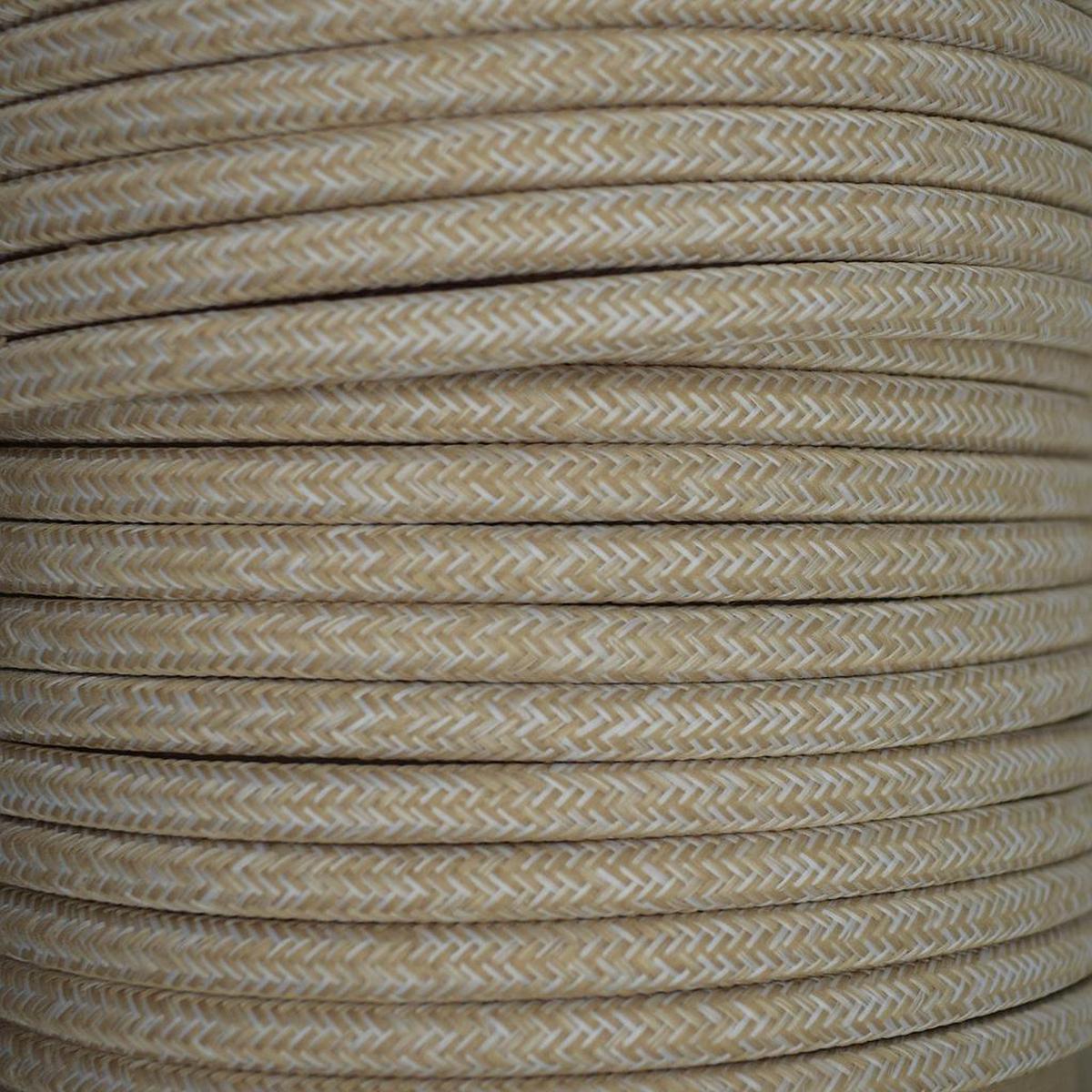 01031 Round Braided Flex 3 core 0.75mm Linen, mtr