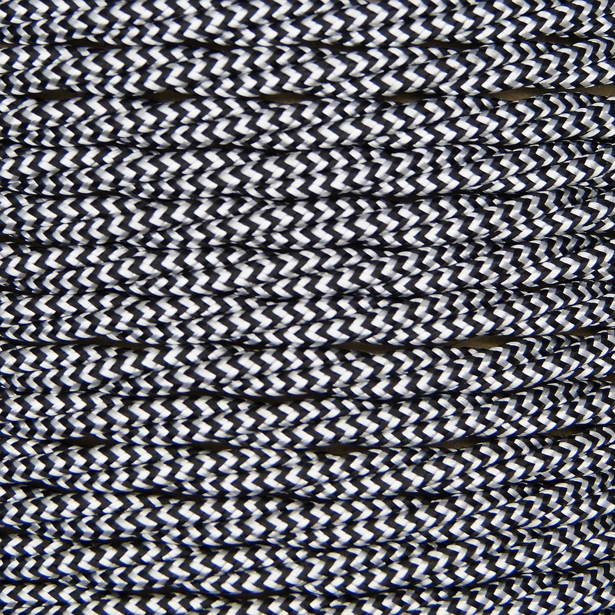 01047 T-T Braided Flex 3 core 0.75mm Black/White Zig Zag, mtr
