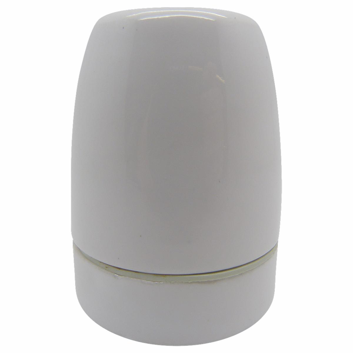 05723 ES Gloss White Porcelain Lampholder 10mm - ES / Edison Screw / E27, Porcelain, 10mm Thread En