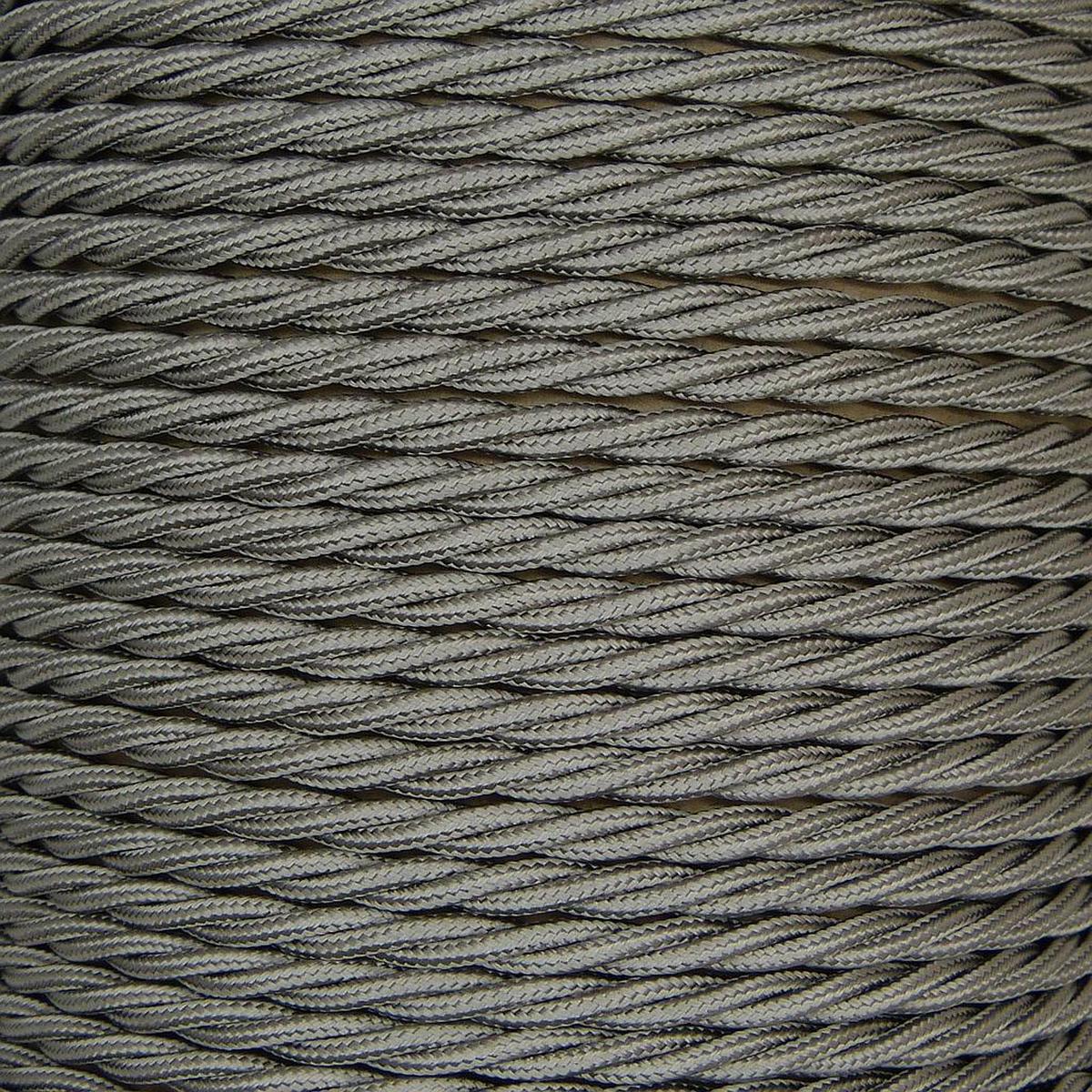 01044 T-T Braided Flex 3 core 0.75mm Elephant Grey, per mtr