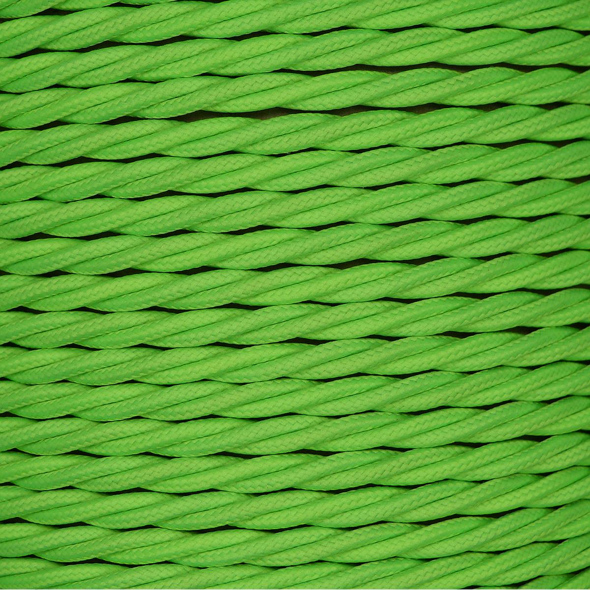 01055 T-T Braided Flex 3 core 0.75mm Lime Green, mtr