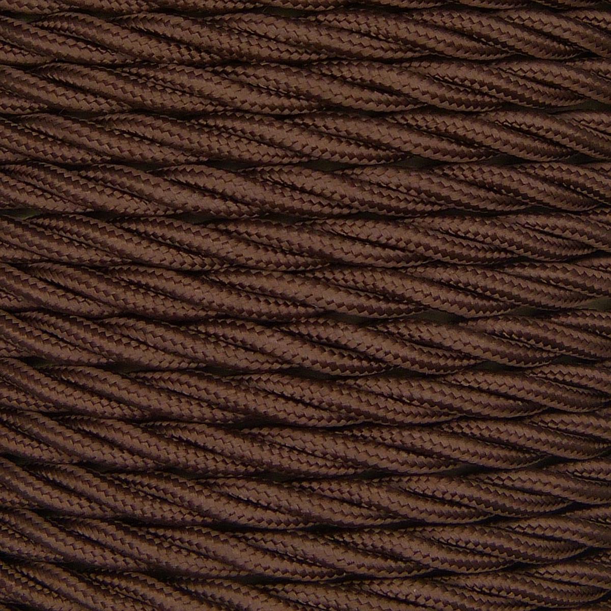 01778 Round Braided Flex 3 core 0.75mm Brown, mtr