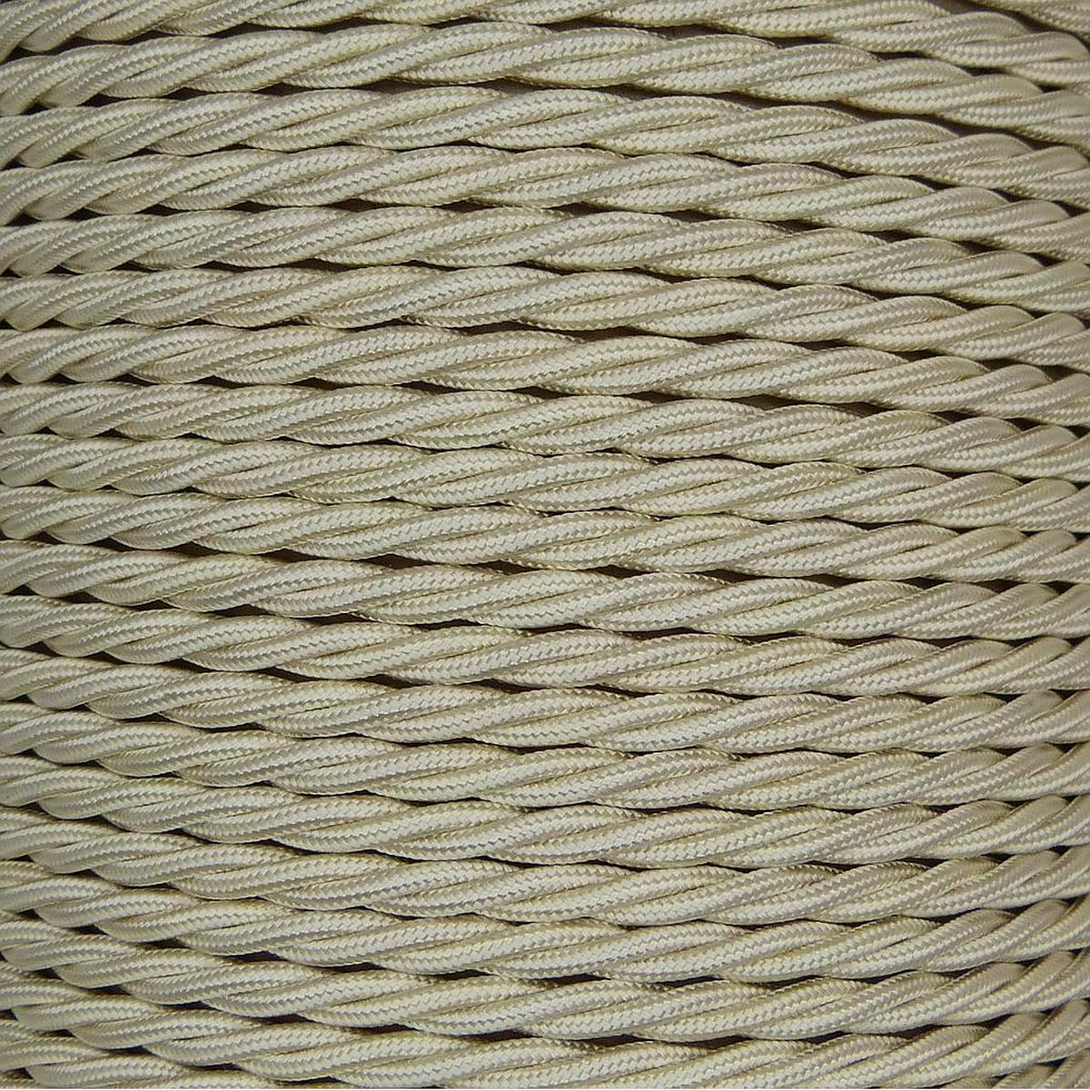 01046 Triple Twisted Braided Flex 3 core 0.75mm Cream, mtr