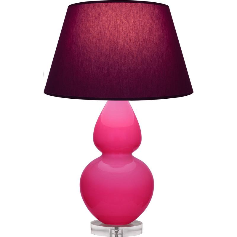 Robert Abbey RZ23P One Light Table Lamp, Razzle Rose Glazed Ceramic w/Lucite