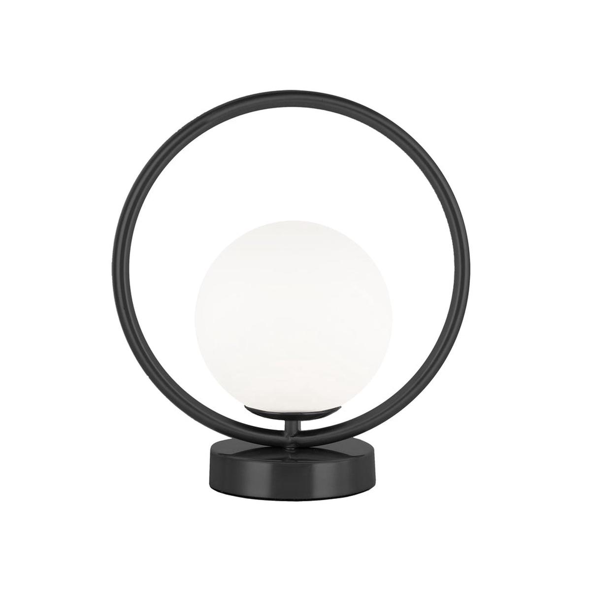 1 Lightt Halogen Table Lamp Matte Black W/ Wh Opal Glas | ADR-101T-MB
