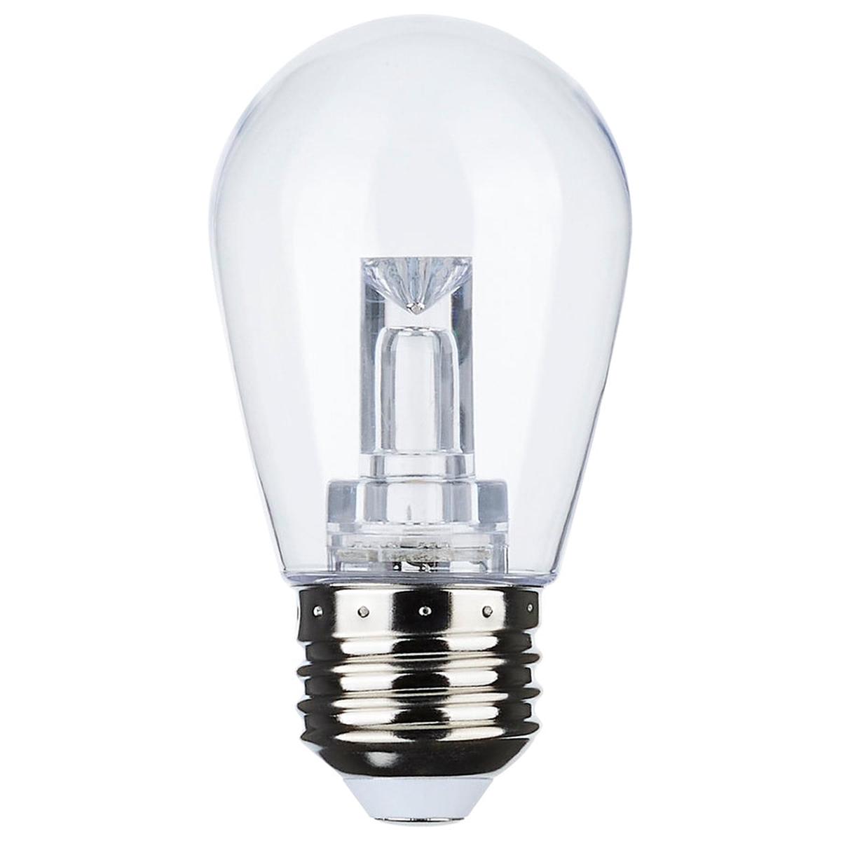 1 Watt - S14 LED Filament - Red Transparent Glass Bulb - E26 Base - 120V - Non-Dimmable - Pack of 2