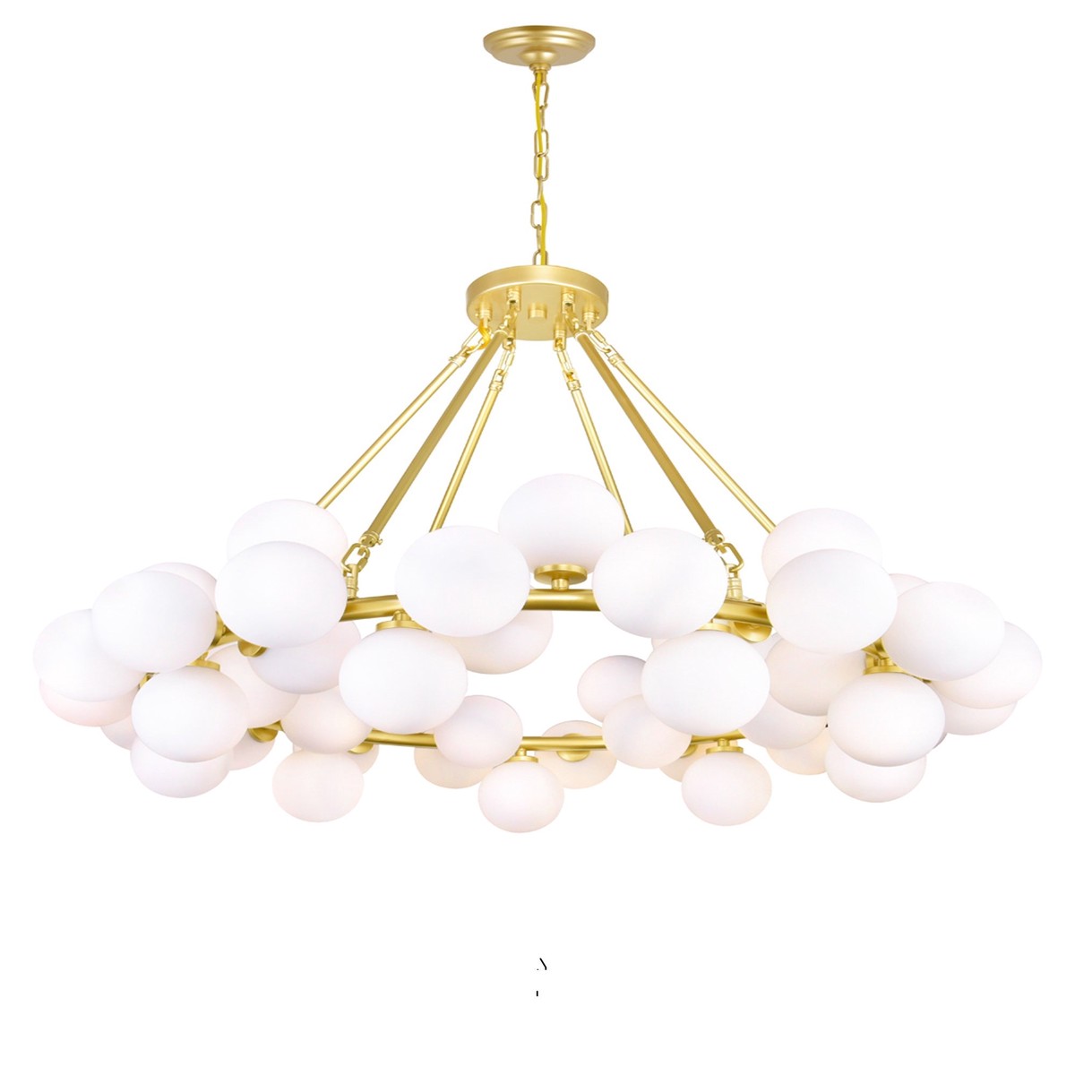 1020P39-45-602 Arya 45 Light Chandelier With Satin Gold Finish