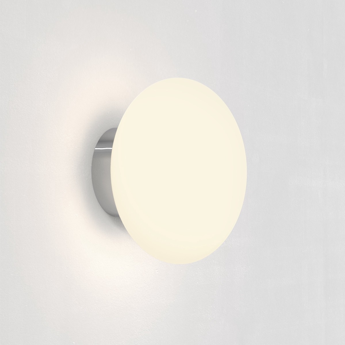 Zeppo IP44 Opal Glass Bathroom Wall Light in Polished Chrome