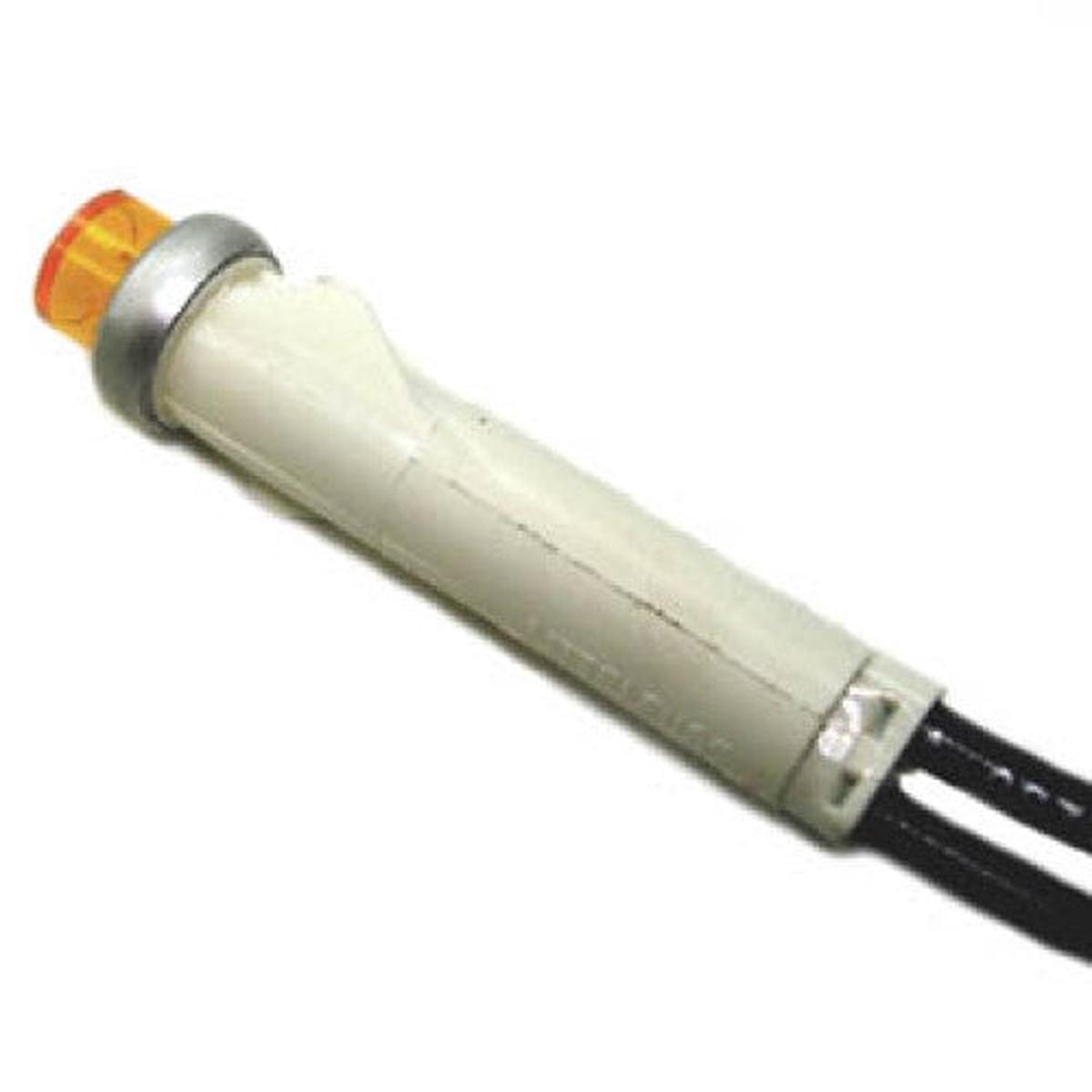 11-383 - INDICATOR 12V LED 9MM ORN PRESS FIT WITH WIRE