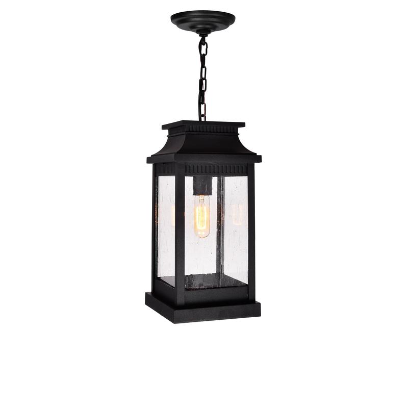 0418P7L-1 Milford 1 Light Outdoor Black Pendant