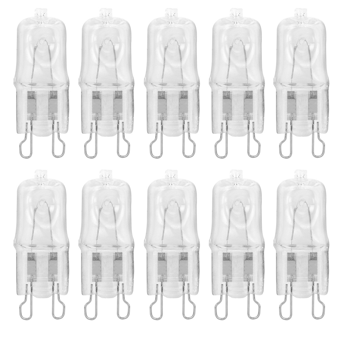 10 Pack Crystal Clear Lense Q20/G9/Cl/120V G9 Jcd 20 Watt 120 Volt T4 Jd Type Halogen House Hold Light Bulb Hanging Pendant Accent Type Spot Down Lamp Chandelier Sconce F