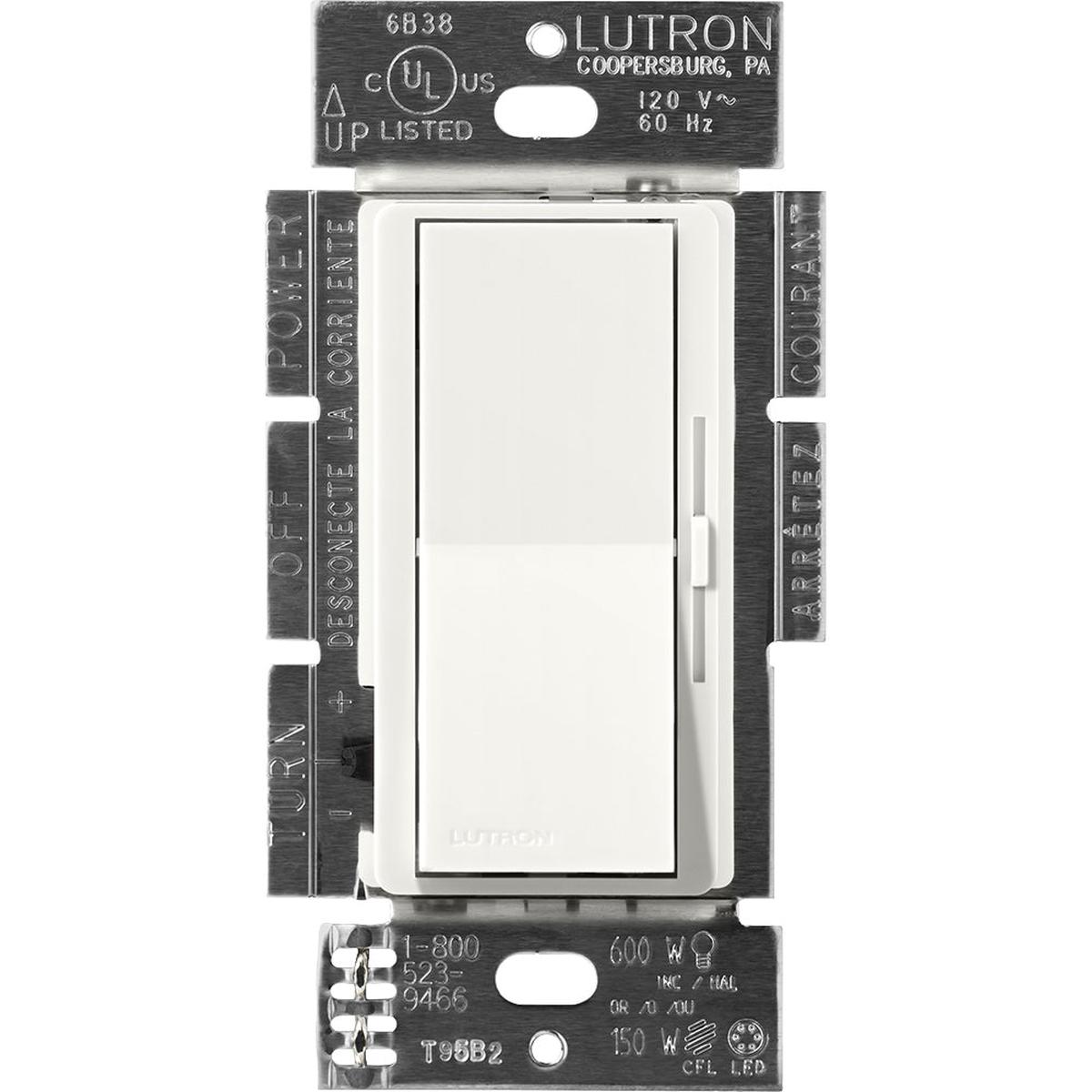 Lutron Diva 0-10V Dimmer, 30mA, Single-Pole, 0-10V Control, Architectural White, DVSCTV-RW