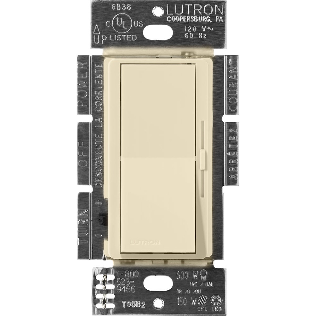 Lutron Diva 0-10V Dimmer, 8A, 120-277V, Single-Pole/3-Way, Sand, DVSCSTV-SD