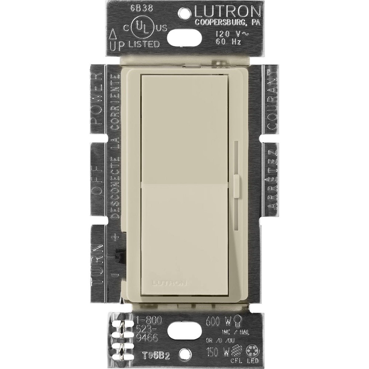 Lutron Diva 0-10V Dimmer, 30mA, Single-Pole, 120V, Clay, DVSCTV-CY