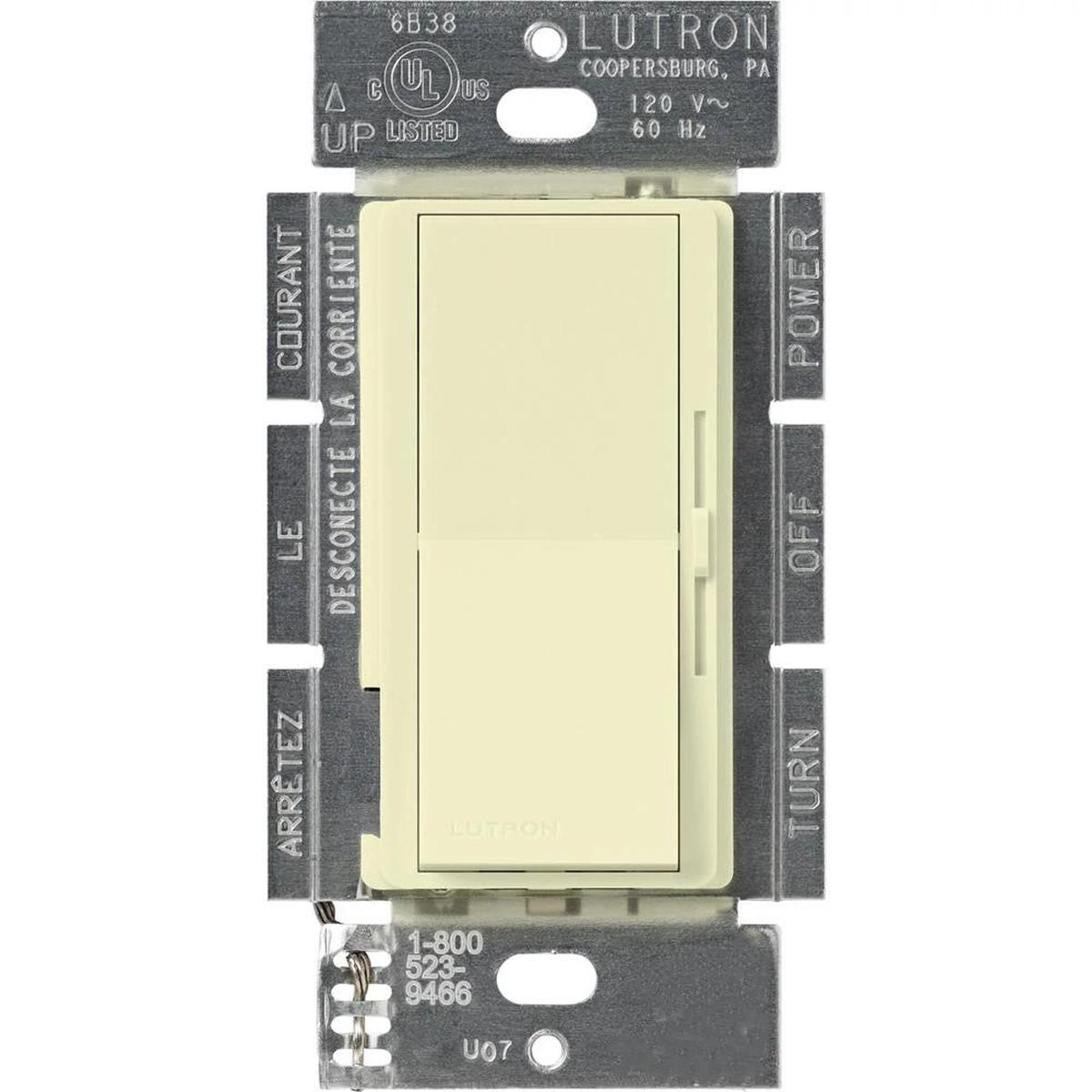 Lutron Diva 3-Speed Fan Control, 1.5A, 120V, 3-Way, Almond, DVFSQ-F-AL