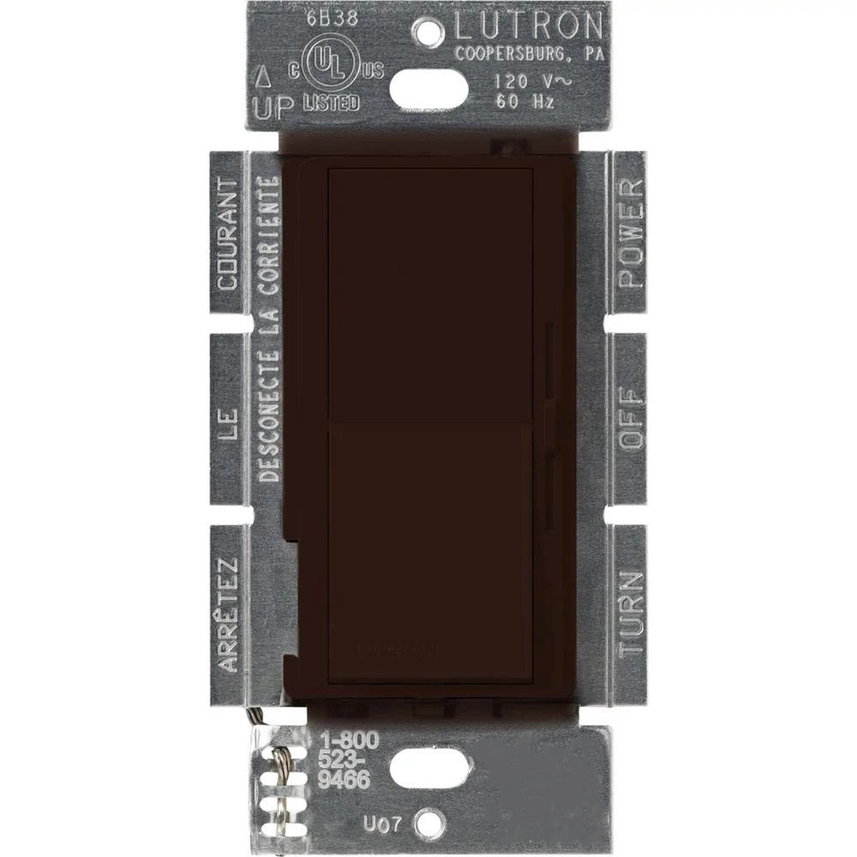 Lutron Diva 3-Speed Fan Control, 1.5A, 120V, 3-Way, Brown, DVFSQ-F-BR
