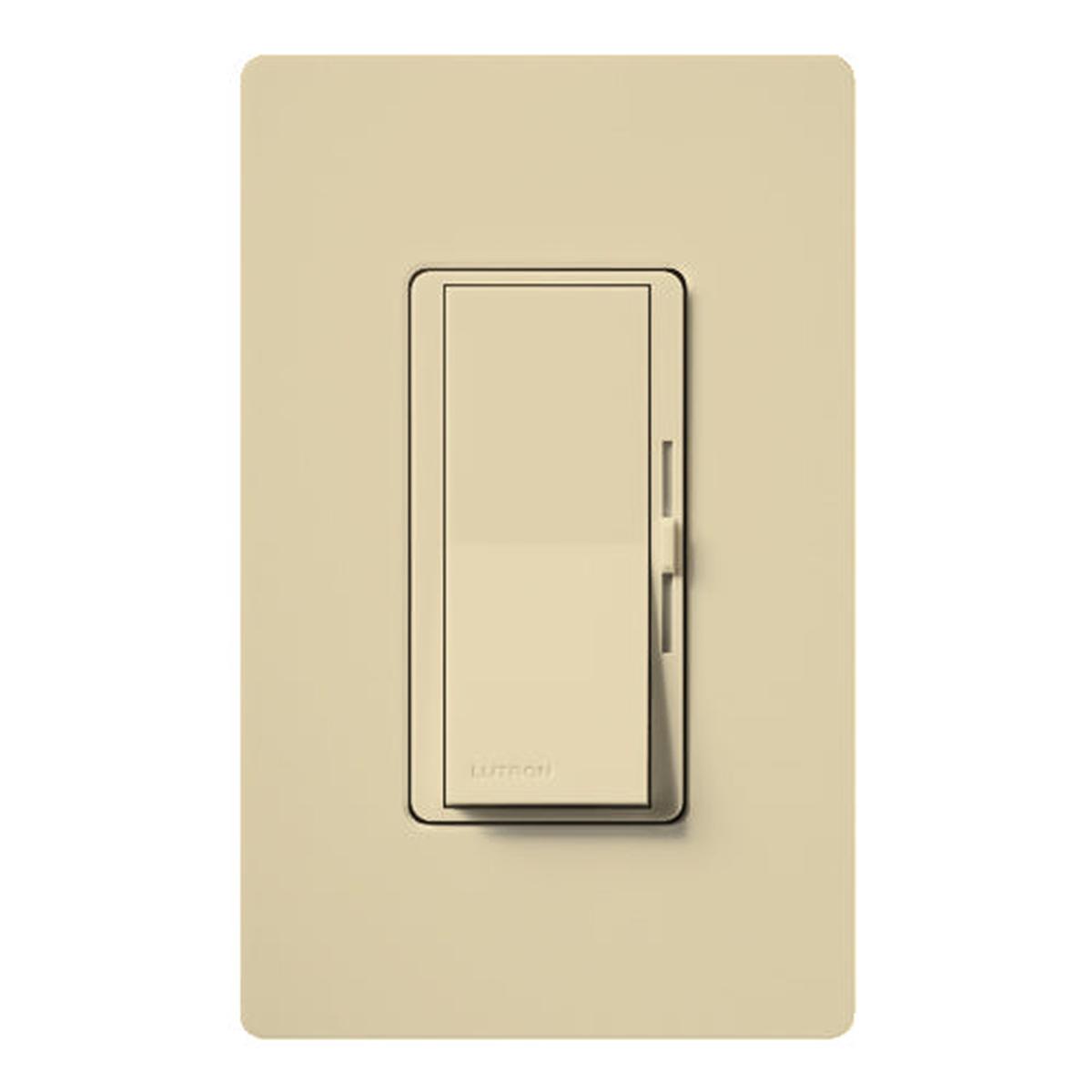 Lutron Diva Dimmer, 1000W, 3-Way, 120V, Incandescent/Halogen, Ivory, DV-103PH-IV