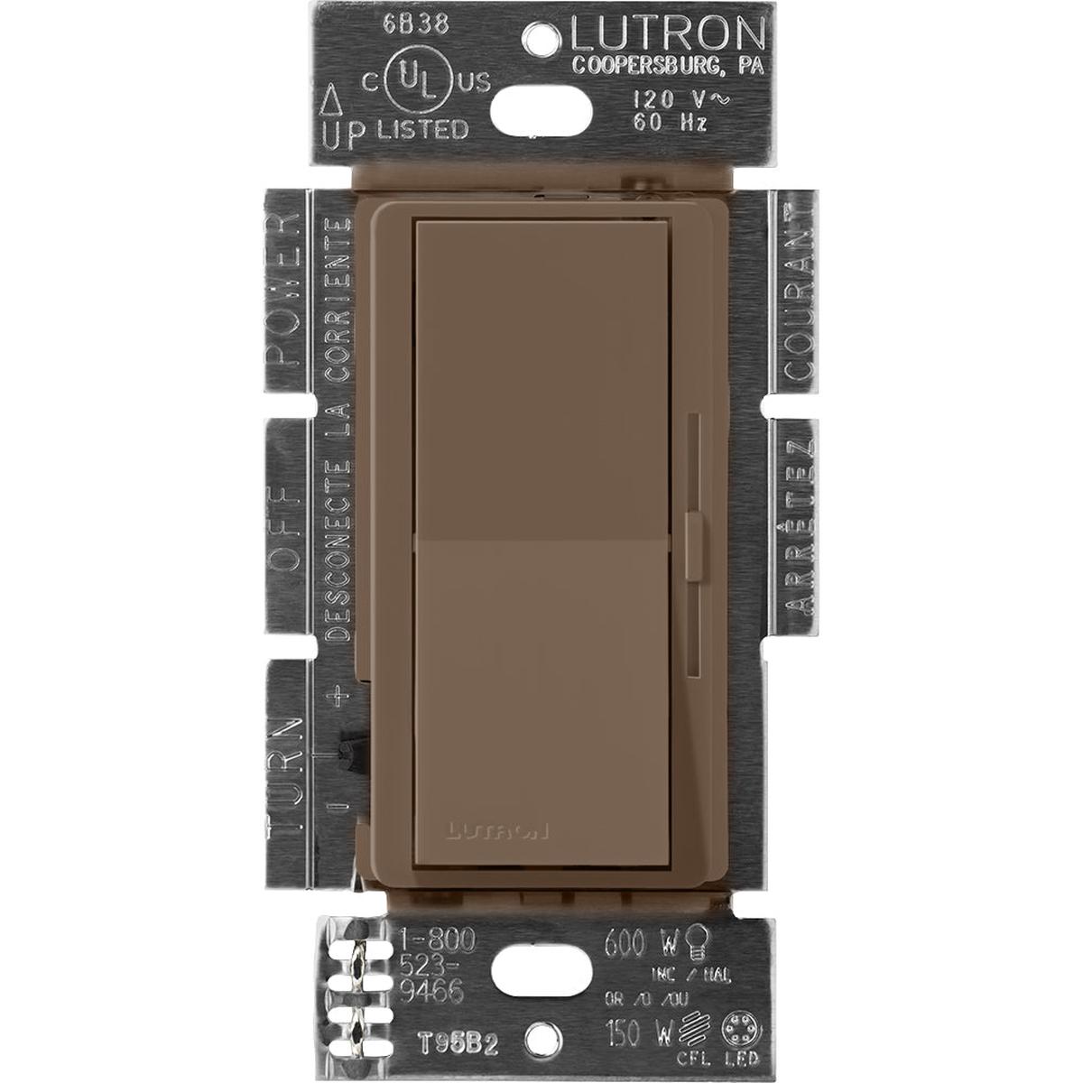 Lutron Diva Dimmer, 300W, Electronic Low-Voltage, 3-Way, Espresso, DVSCELV-303P-EP