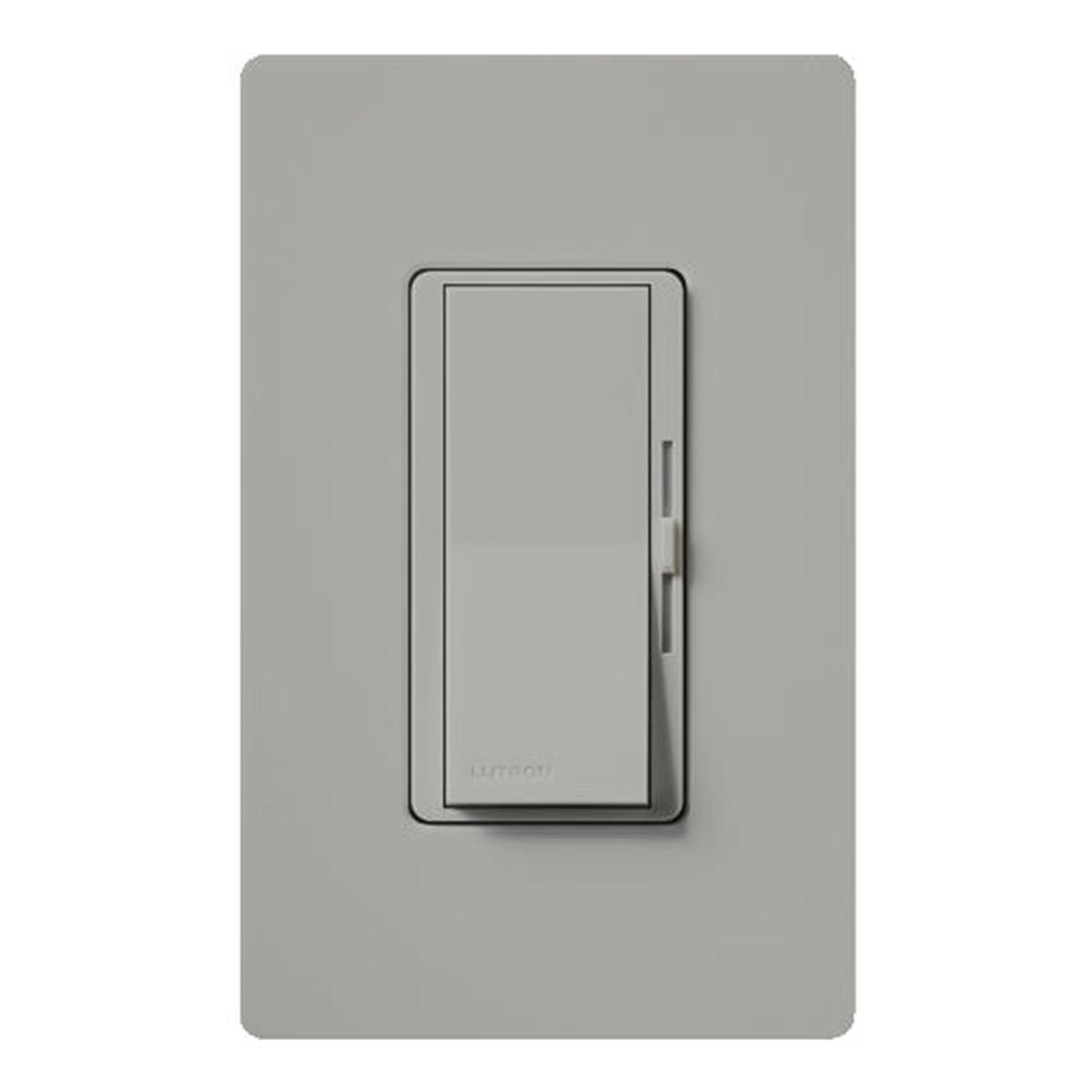 Lutron Diva Dimmer, 1000W, 3-Way, 120V, Incandescent/Halogen, Gray, DV-103P-GR