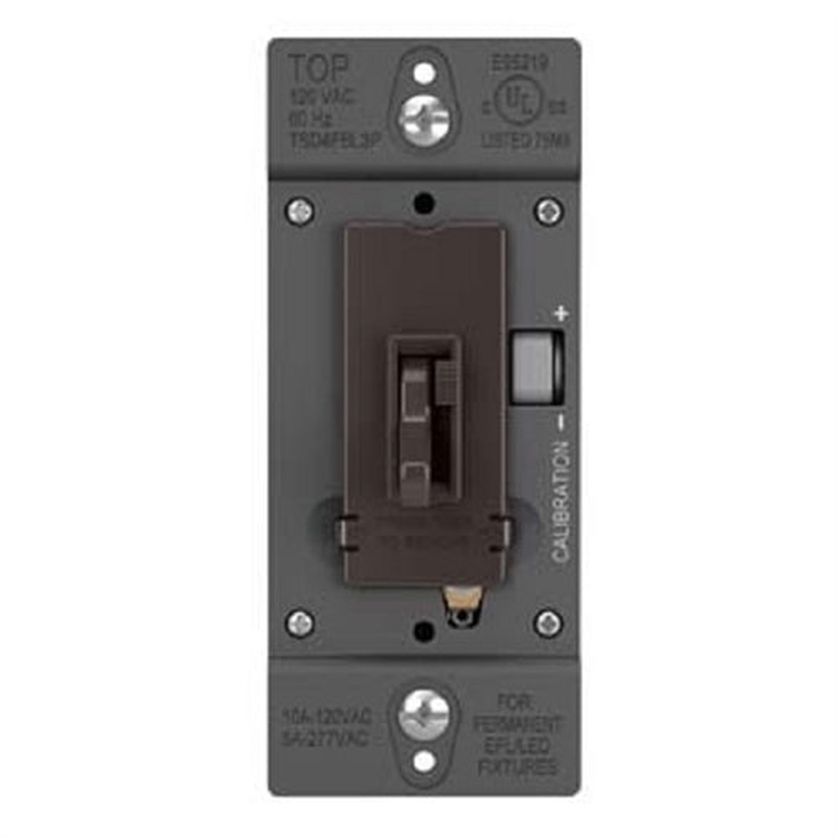 Wattstopper TradeMaster 0-10V Fluorescent/LED Single Pole/3-Way Toggle Slide Dimmer, Preset, Brown, TSD4FBL3P