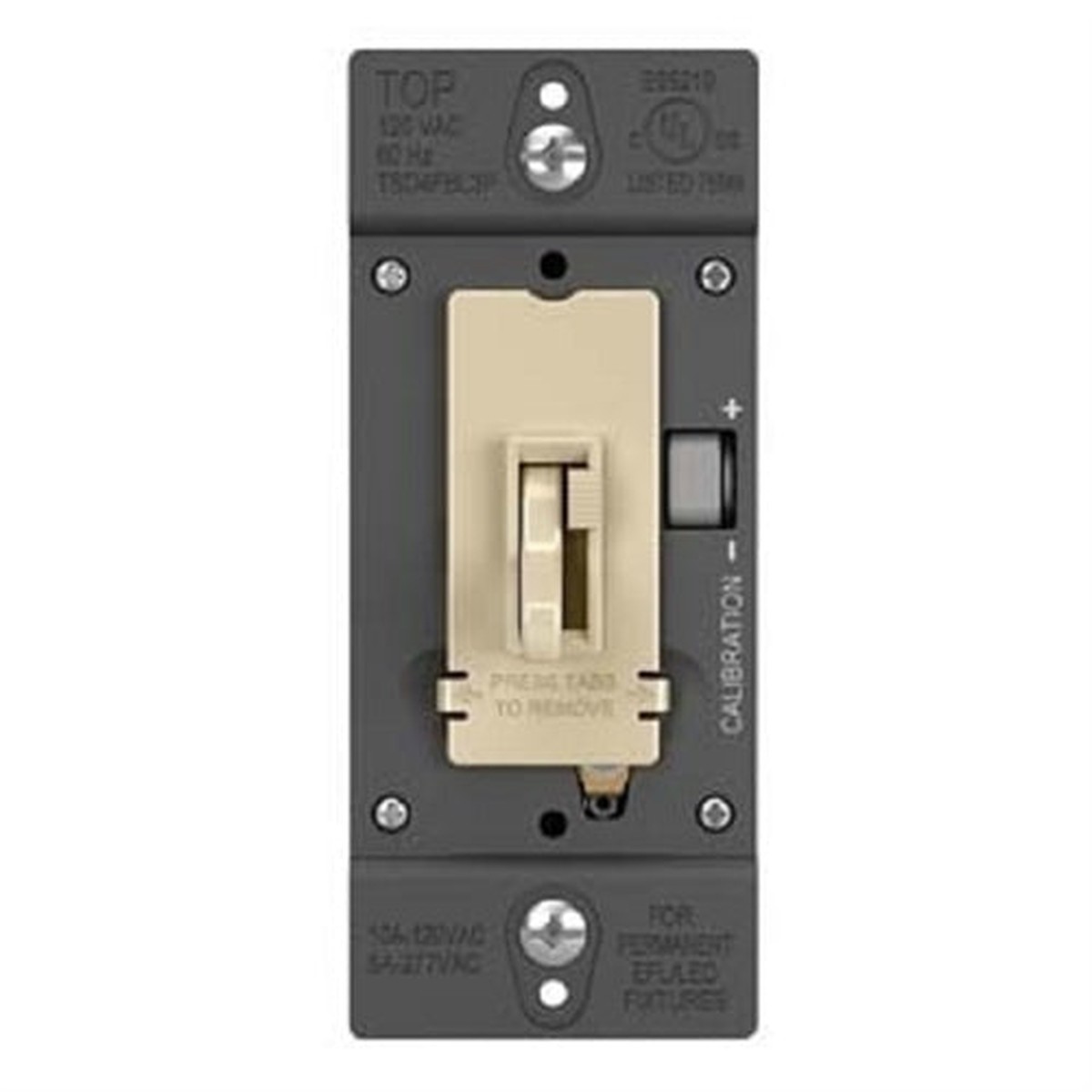 Wattstopper TradeMaster 0-10V Fluorescent/LED Single Pole/3-Way Toggle Slide Dimmer, Preset, Ivory, TSD4FBL3PI