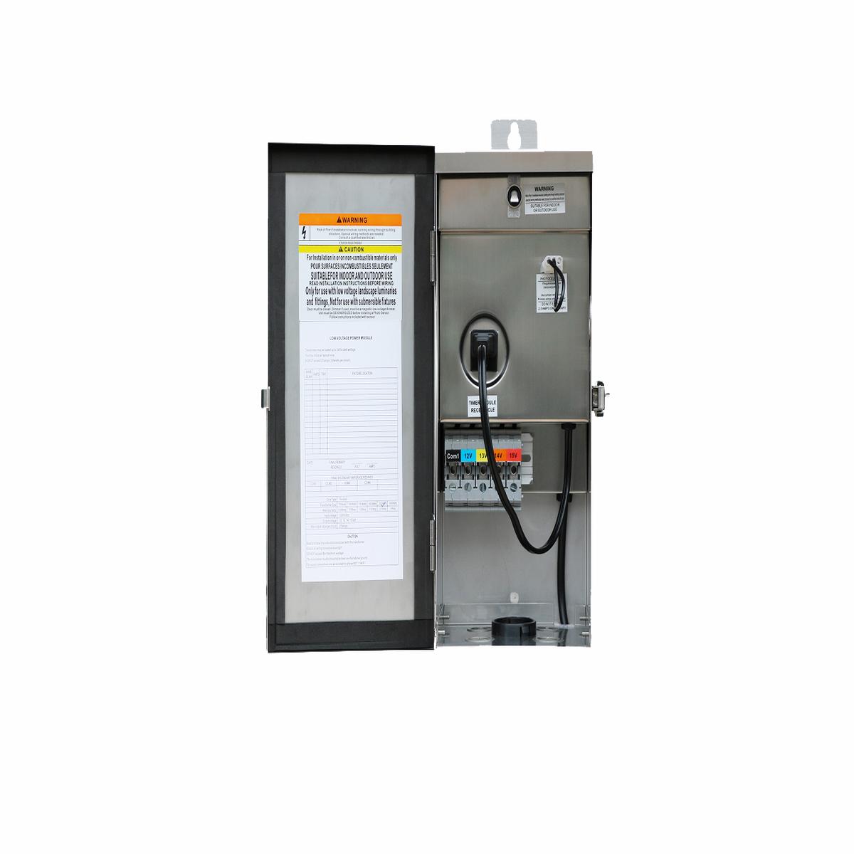 Westgate Mfg 300W Multi-Tap Landscape Transformer, Timer & Photocell Ready, Stainless Steel, TR-300W-MT-SS
