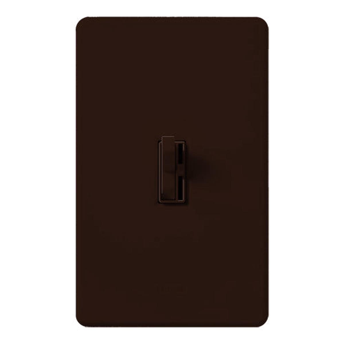 Lutron Ariadni Fluorescent Dimmer, 120V, 8A, 3-Way/Single-Pole, Preset, Brown, AYF-103P-BR