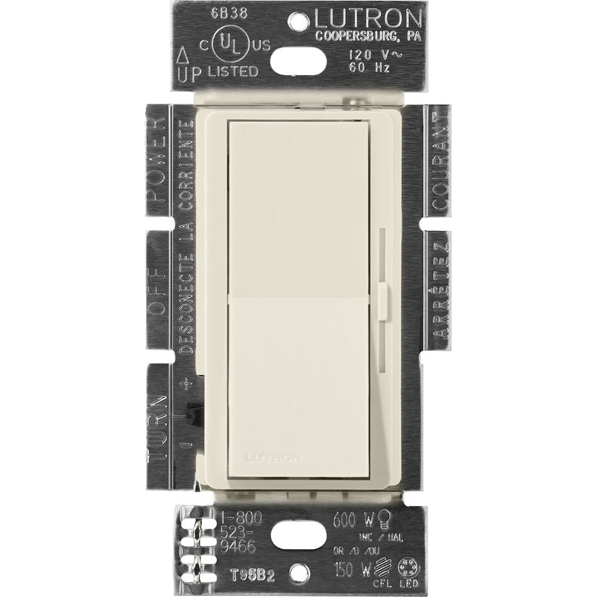 Lutron Diva 0-10V Dimmer, 30mA, Single-Pole, 0-10V Control, Pumice, DVSCTV-PM