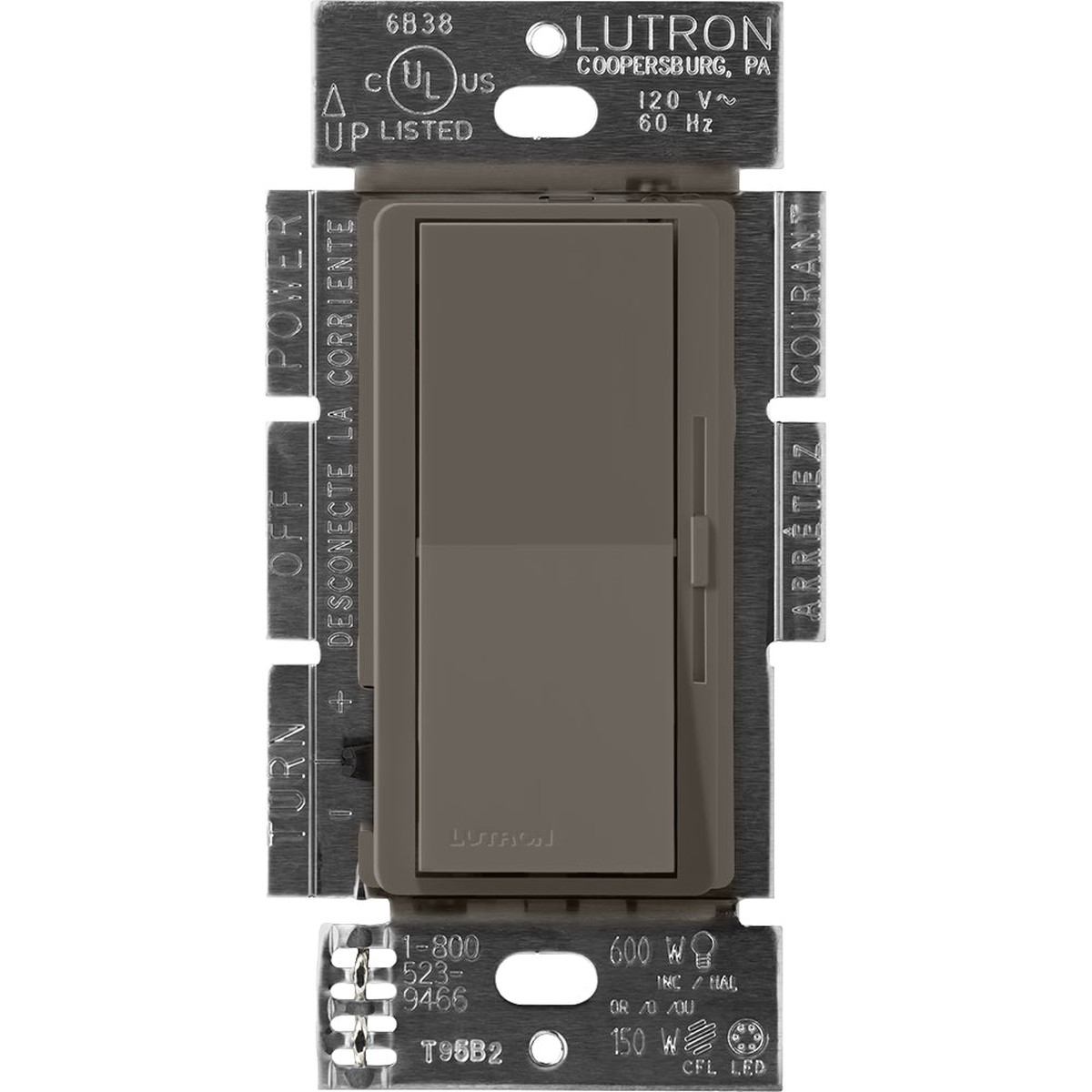 Lutron Diva 0-10V Dimmer, 30mA, Single-Pole, 0-10V Control, Truffle, DVSCTV-TF