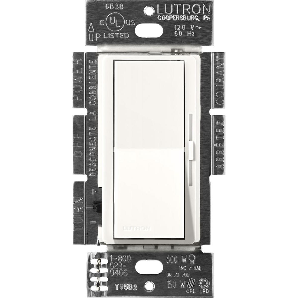 Lutron Diva 0-10V Dimmer, 8A, 120-277V, Single-Pole/3-Way, Brilliant White, DVSCSTV-BW