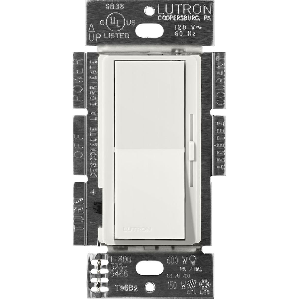 Lutron Diva Dimmer, 120V, 8A, 3-Way, LED/Fluorescent, Lunar Gray, DVSCF-103P-LG