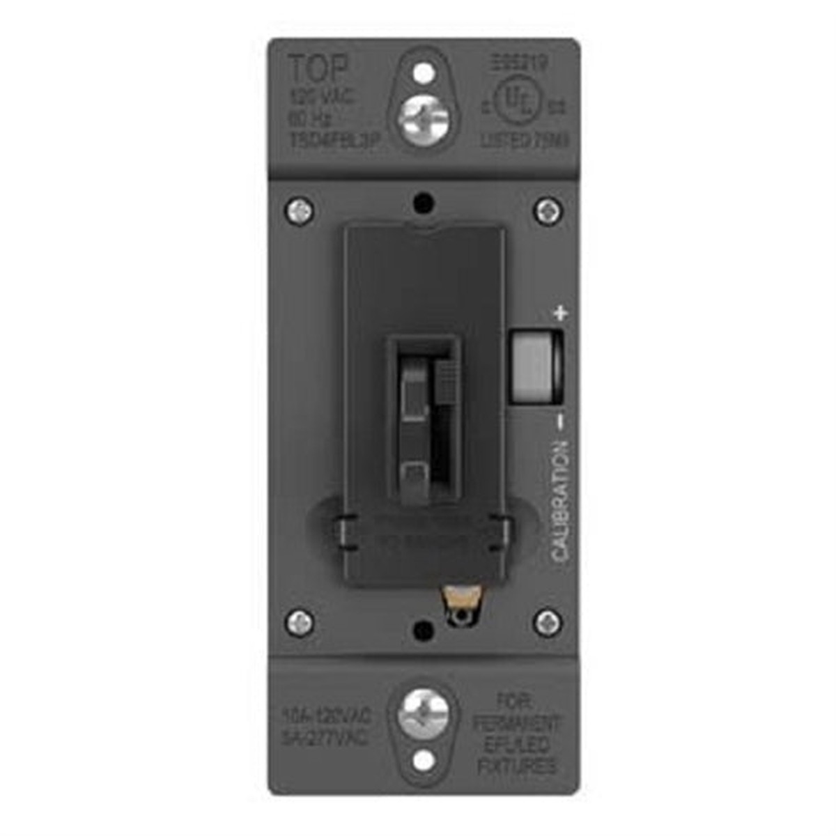 Wattstopper TradeMaster 0-10V Fluorescent/LED Single Pole/3-Way Toggle Slide Dimmer, Preset, Black, TSD4FBL3PBK