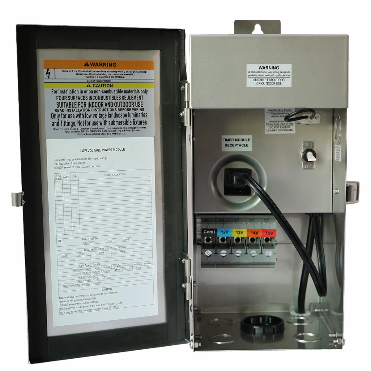 Westgate Mfg 150W Multi-Tap Landscape Transformer, Timer & Photocell Ready, Stainless Steel, TR-150W-MT-SS